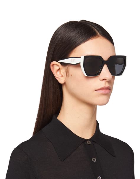 prada sunglasses white and black.